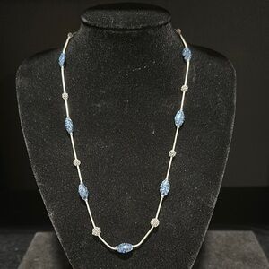 Elegant Blue and Silver Necklace